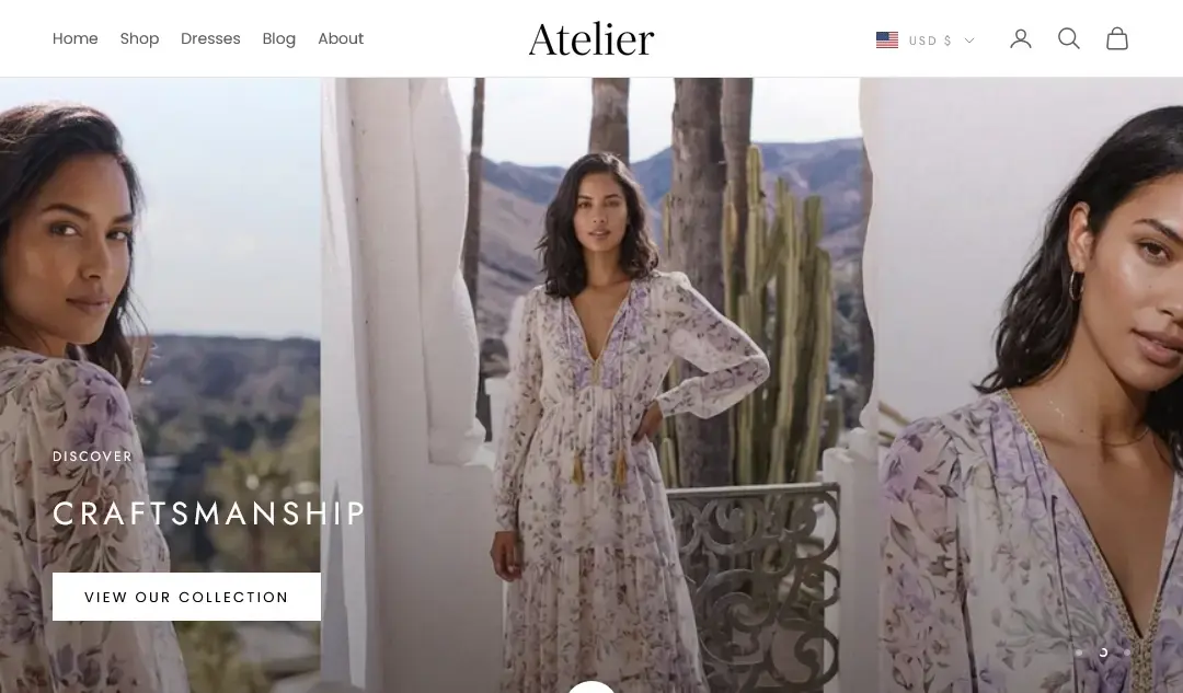 Atelier preset for the Genius Shopify theme
